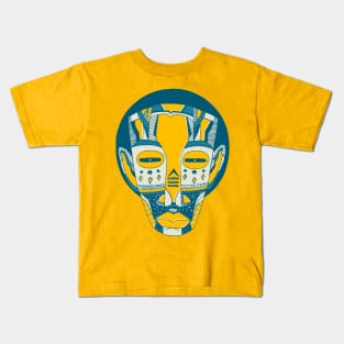 Retro Wave African Mask No 3 Kids T-Shirt